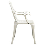 NNEVL 3 Piece Bistro Set Cast Aluminium White