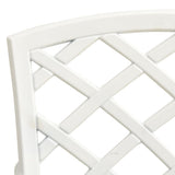 NNEVL 3 Piece Bistro Set Cast Aluminium White
