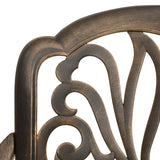 NNEVL 5 Piece Bistro Set Cast Aluminium Bronze