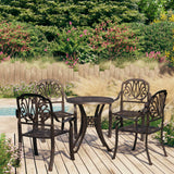 NNEVL 5 Piece Bistro Set Cast Aluminium Bronze