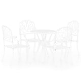 NNEVL 5 Piece Bistro Set Cast Aluminium White