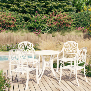 NNEVL 5 Piece Bistro Set Cast Aluminium White