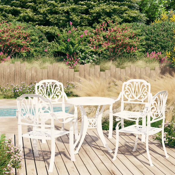 NNEVL 5 Piece Bistro Set Cast Aluminium White