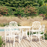 NNEVL 5 Piece Bistro Set Cast Aluminium White