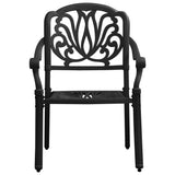 NNEVL 5 Piece Bistro Set Cast Aluminium Black