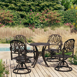 NNEVL 5 Piece Bistro Set Cast Aluminium Bronze
