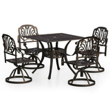 NNEVL 5 Piece Bistro Set Cast Aluminium Bronze