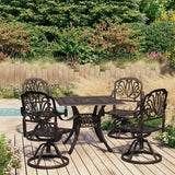 NNEVL 5 Piece Bistro Set Cast Aluminium Bronze