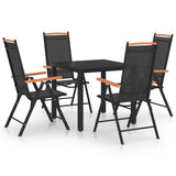 NNEVL 5 Piece Garden Dining Set Aluminium Black