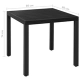 NNEVL 5 Piece Garden Dining Set Aluminium Black