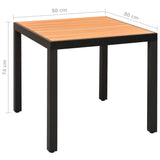 NNEVL 5 Piece Garden Dining Set Aluminium Black