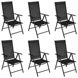 NNEVL 7 Piece Garden Dining Set Aluminium Black