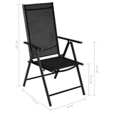 NNEVL 7 Piece Garden Dining Set Aluminium Black