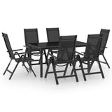 NNEVL 7 Piece Garden Dining Set Aluminium Anthracite