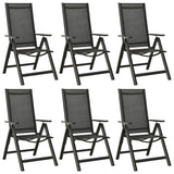 NNEVL 7 Piece Garden Dining Set Aluminium Anthracite
