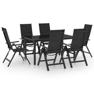 NNEVL 7 Piece Garden Dining Set Aluminium Anthracite