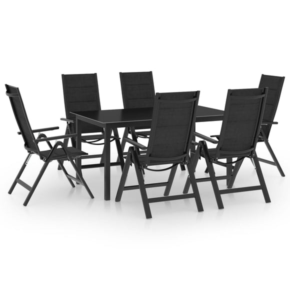 NNEVL 7 Piece Garden Dining Set Aluminium Anthracite