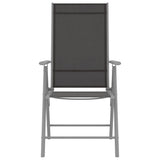 NNEVL 9 Piece Garden Dining Set Aluminium Silver and Black
