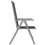NNEVL 9 Piece Garden Dining Set Aluminium Silver and Black