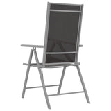 NNEVL 9 Piece Garden Dining Set Aluminium Silver and Black