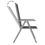 NNEVL 9 Piece Garden Dining Set Aluminium Silver and Black