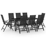 NNEVL 9 Piece Garden Dining Set Aluminium Anthracite
