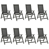 NNEVL 9 Piece Garden Dining Set Aluminium Anthracite
