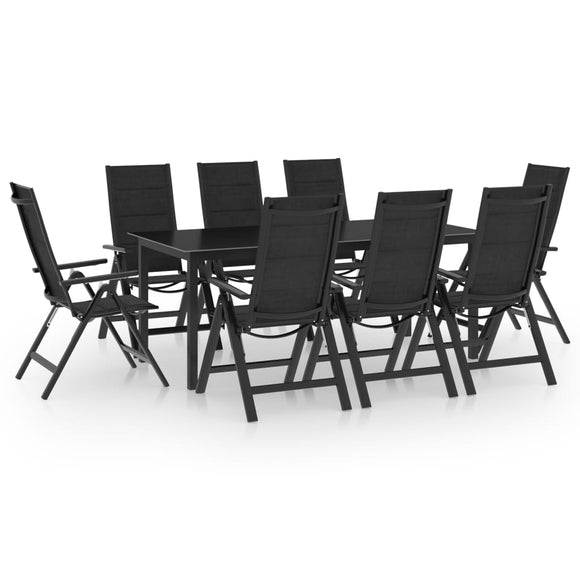 NNEVL 9 Piece Garden Dining Set Aluminium Anthracite