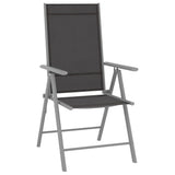 NNEVL 9 Piece Garden Lounge Set Black and Silver