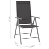 NNEVL 9 Piece Garden Lounge Set Black and Silver