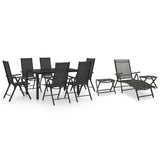 NNEVL 10 Piece Garden Dining Set Black and Anthracite
