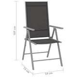 NNEVL 10 Piece Garden Dining Set Black and Silver