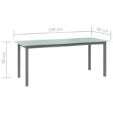 NNEVL 12 Piece Garden Dining Set Black and Silver