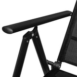NNEVL 5 Piece Garden Dining Set Aluminium Black