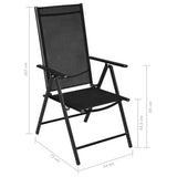 NNEVL 5 Piece Garden Dining Set Aluminium Black