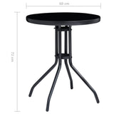 NNEVL 3 Piece Bistro Set Black and Anthracite
