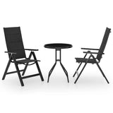 NNEVL 3 Piece Bistro Set Black and Anthracite
