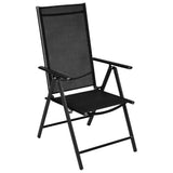 NNEVL 5 Piece Garden Dining Set Aluminium and Textilene Black