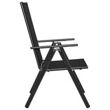 NNEVL 5 Piece Garden Dining Set Aluminium and Textilene Black