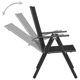 NNEVL 5 Piece Garden Dining Set Aluminium and Textilene Black