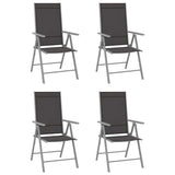 NNEVL 5 Piece Garden Dining Set Aluminium and Textilene Silver