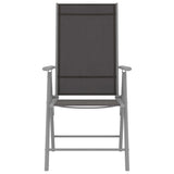 NNEVL 5 Piece Garden Dining Set Aluminium and Textilene Silver