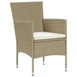 NNEVL 7 Piece Garden Dining Set Poly Rattan Beige