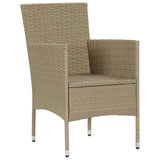 NNEVL 7 Piece Garden Dining Set Poly Rattan Beige