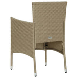NNEVL 7 Piece Garden Dining Set Poly Rattan Beige
