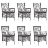 NNEVL 7 Piece Garden Dining Set Poly Rattan Grey