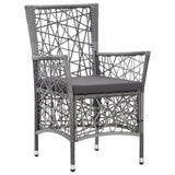 NNEVL 7 Piece Garden Dining Set Poly Rattan Grey