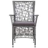 NNEVL 7 Piece Garden Dining Set Poly Rattan Grey