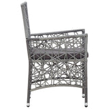 NNEVL 7 Piece Garden Dining Set Poly Rattan Grey
