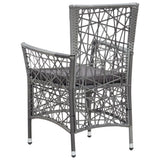 NNEVL 7 Piece Garden Dining Set Poly Rattan Grey